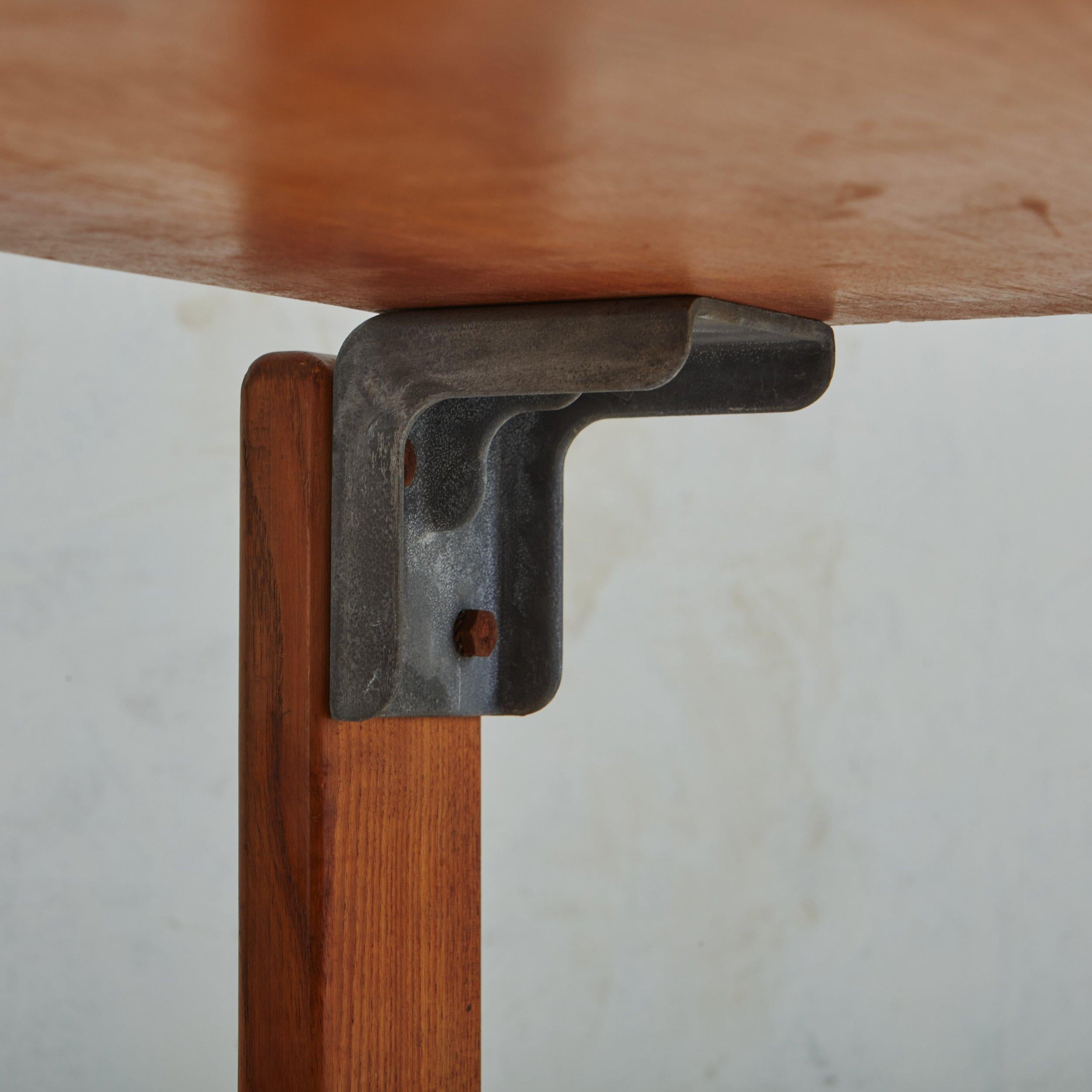 French Pair of Aluminum + Ash Wood Chair by George Candilis + Anja Blomstedt, France For Sale