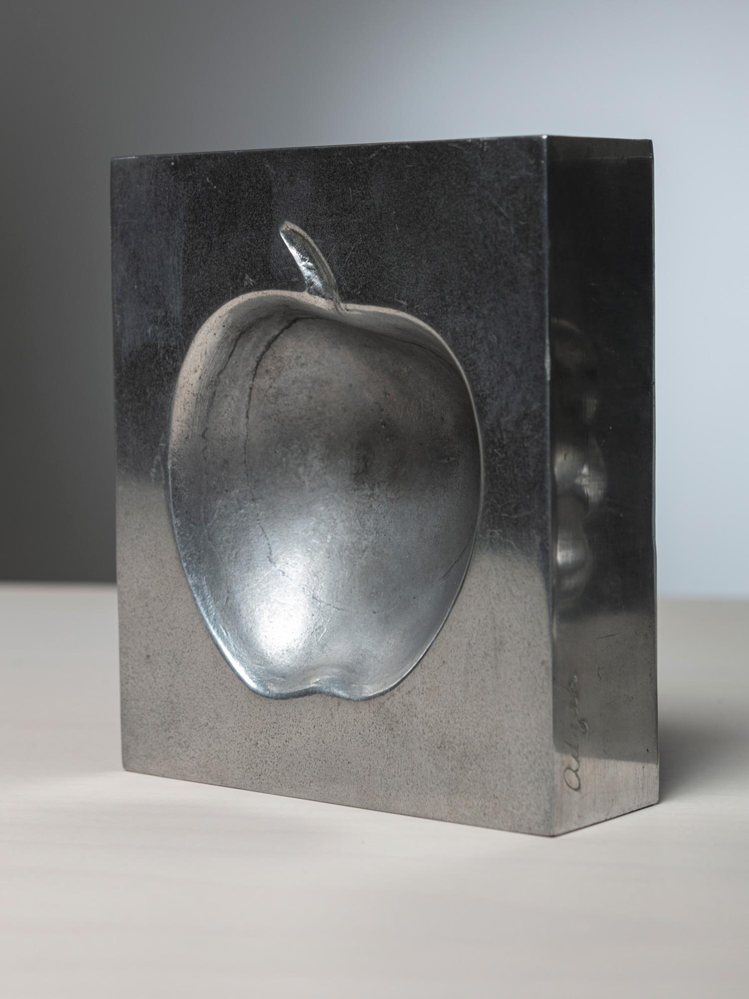 Apple and Grapewine ashtrays by Roy Adzak for Atelier A.
Part of a large Pop family of sculptures in cast aluminum.