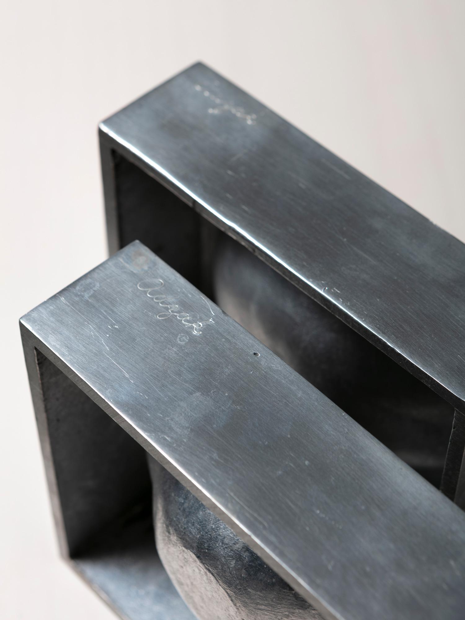 Set of Two Aluminum Ashtrays by Roy Adzak for Atelier A, Italy, 1970s For Sale 1