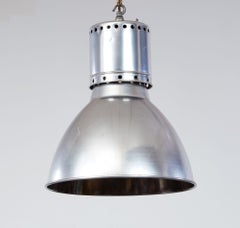 Pair of Aluminum Dome Pendant Lights