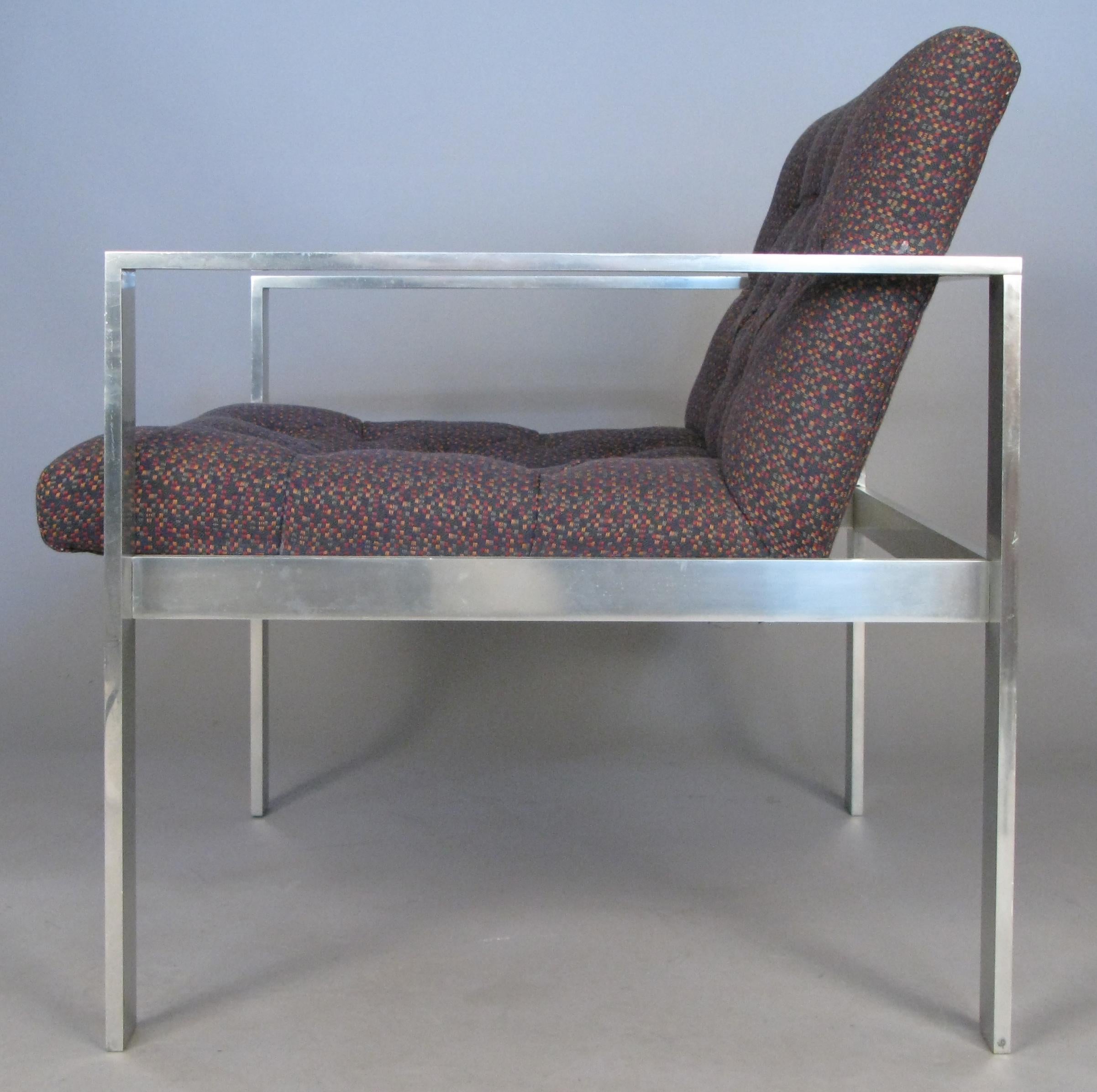 American Pair of Aluminum Frame Lounge Chairs by Harvey Probber, circa 1960