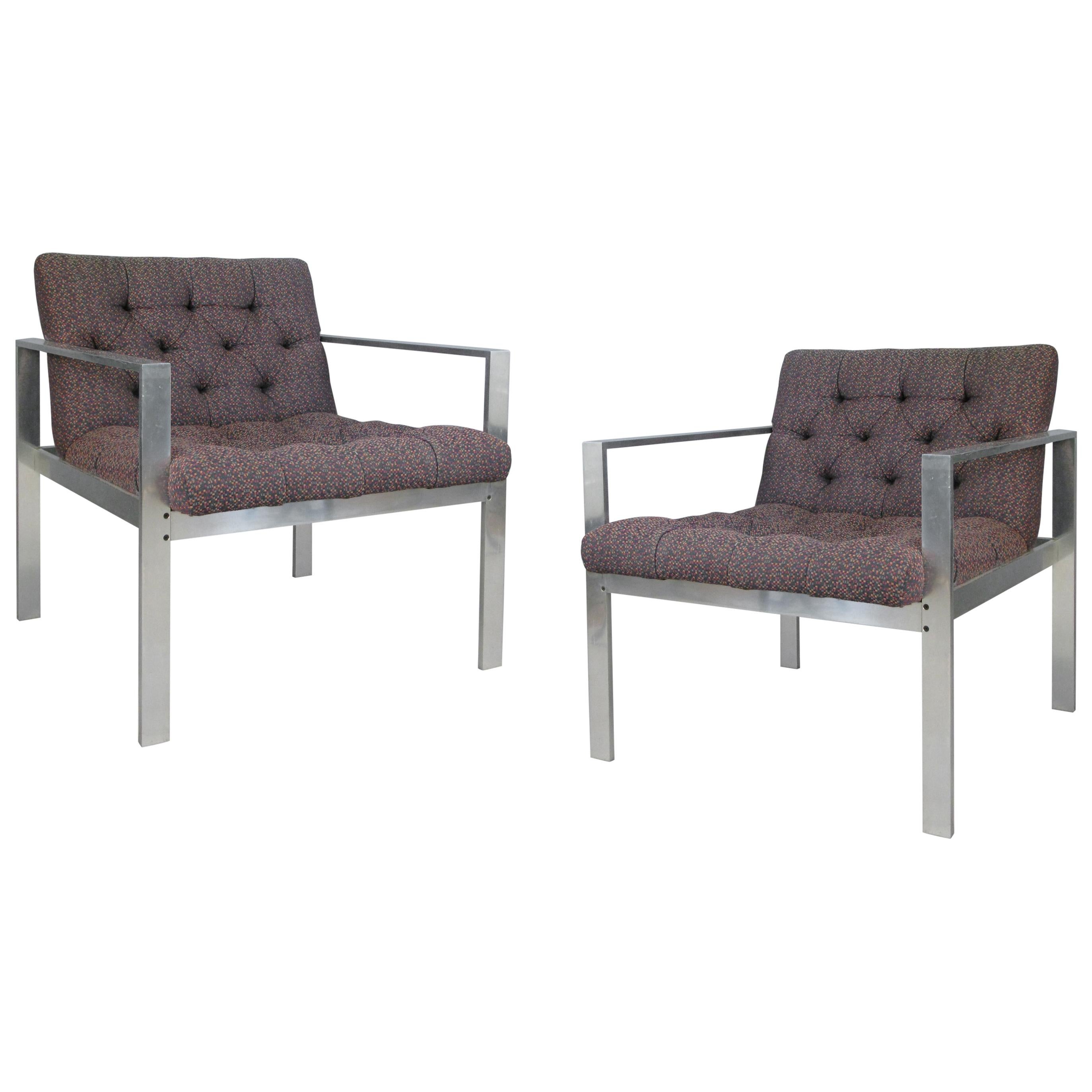 Pair of Aluminum Frame Lounge Chairs by Harvey Probber, circa 1960