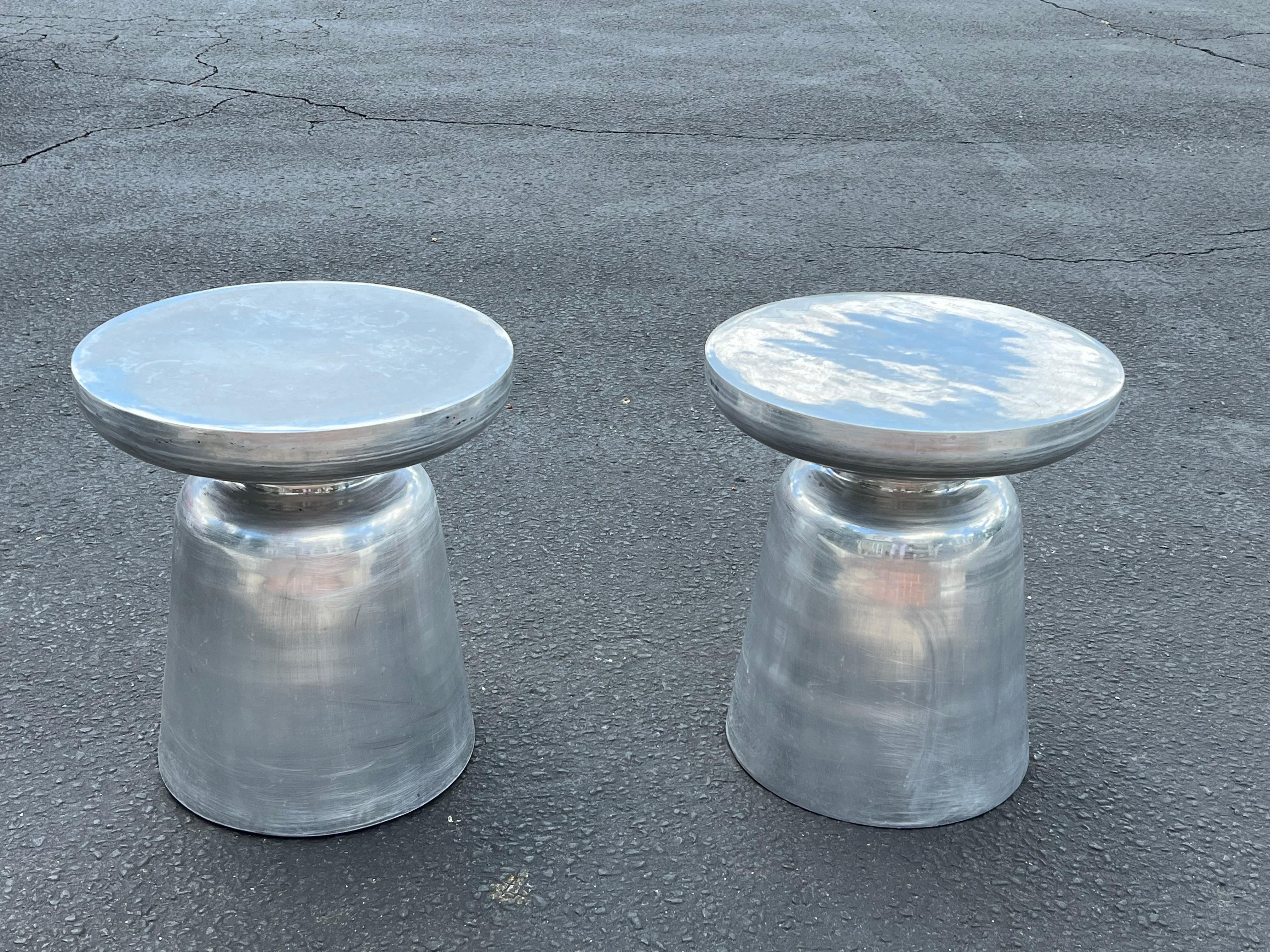 Pair of Aluminum Martini Tables 2