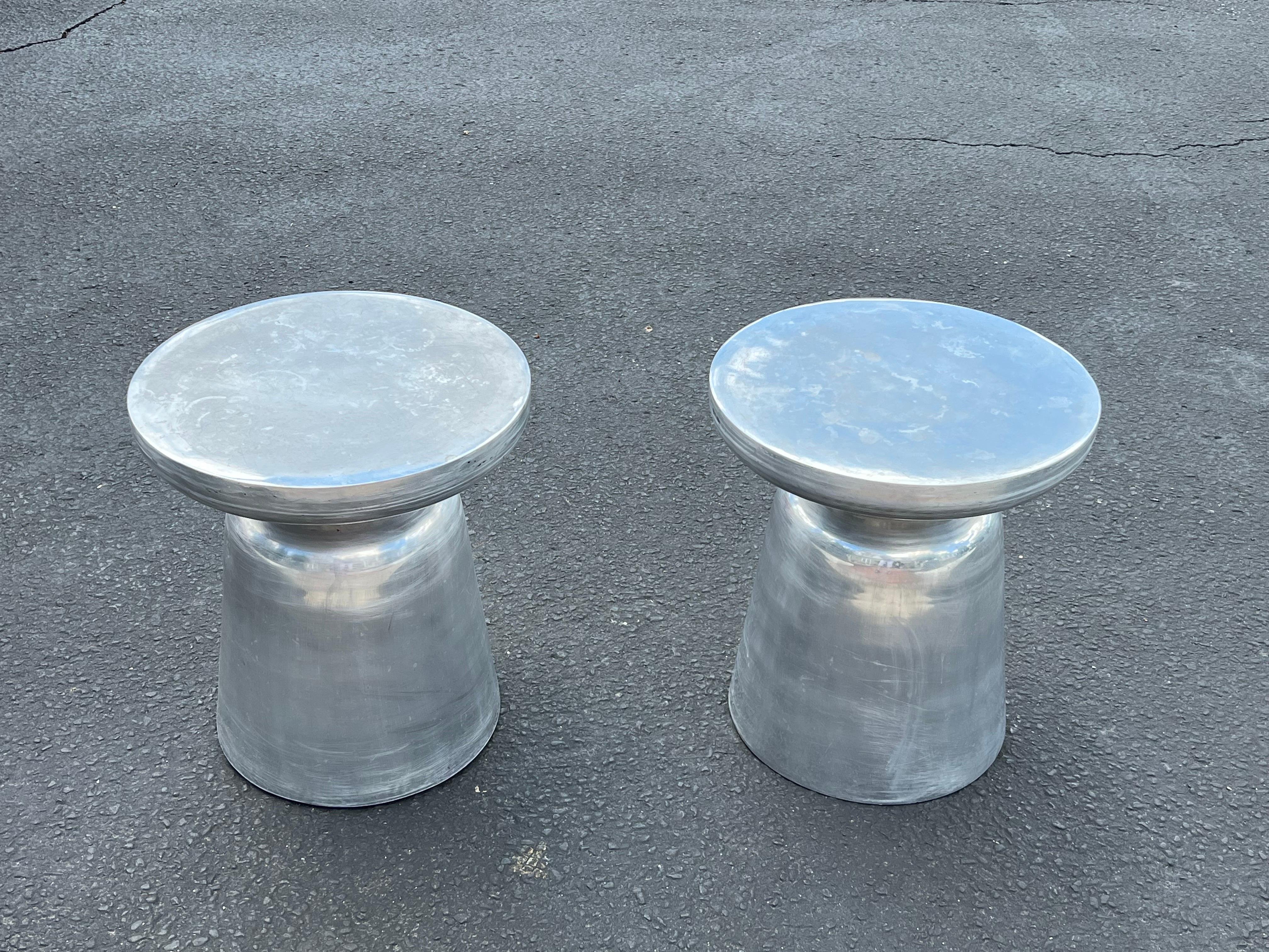 Pair of Aluminum Martini Tables 3