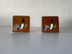 Pair of Aluminum Rooster Door Handles by WSS, 1950s, Germany