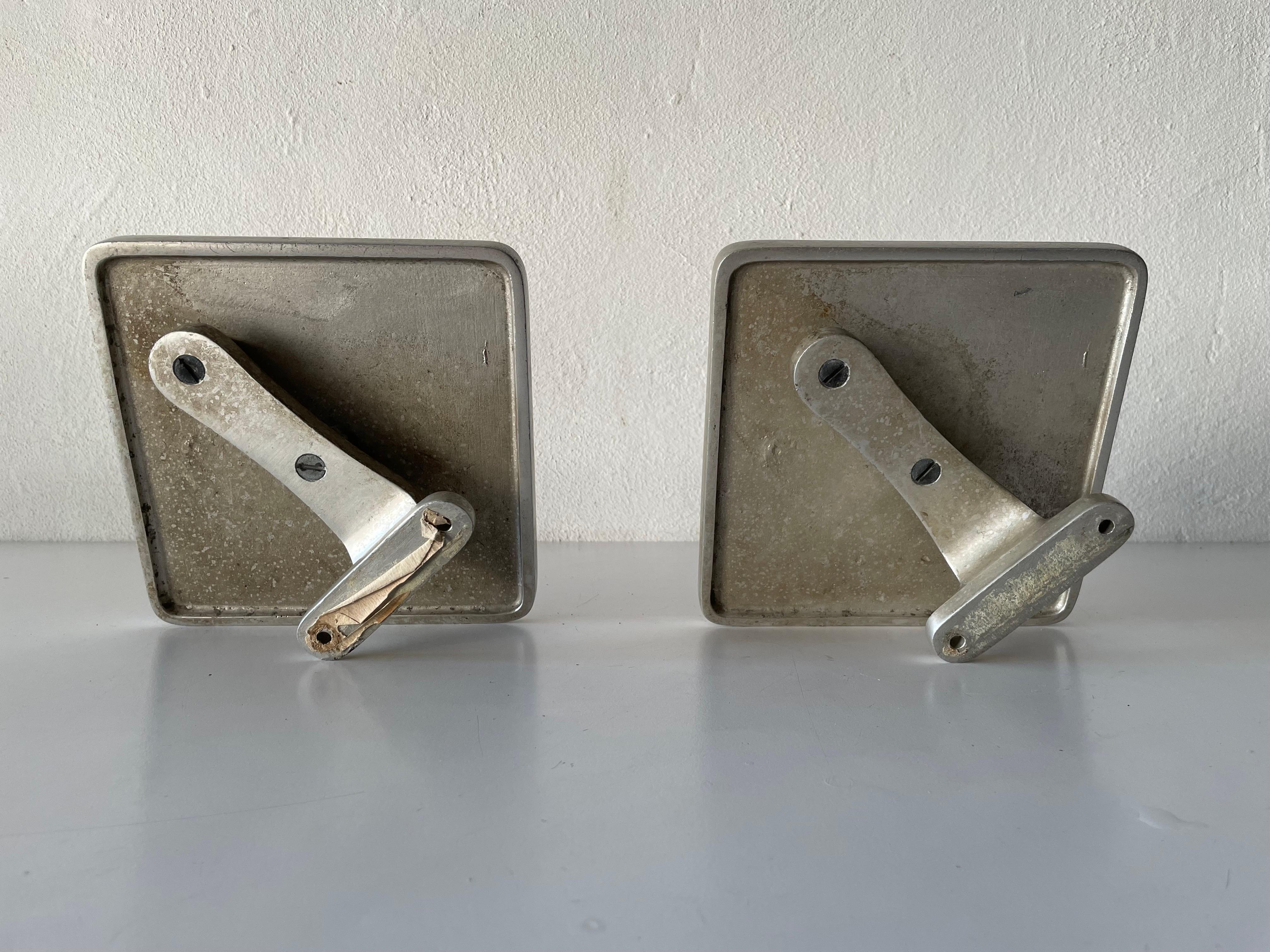 Paire de poignées de porte en aluminium en forme de coq par WSS, années 1950, Allemagne en vente 1