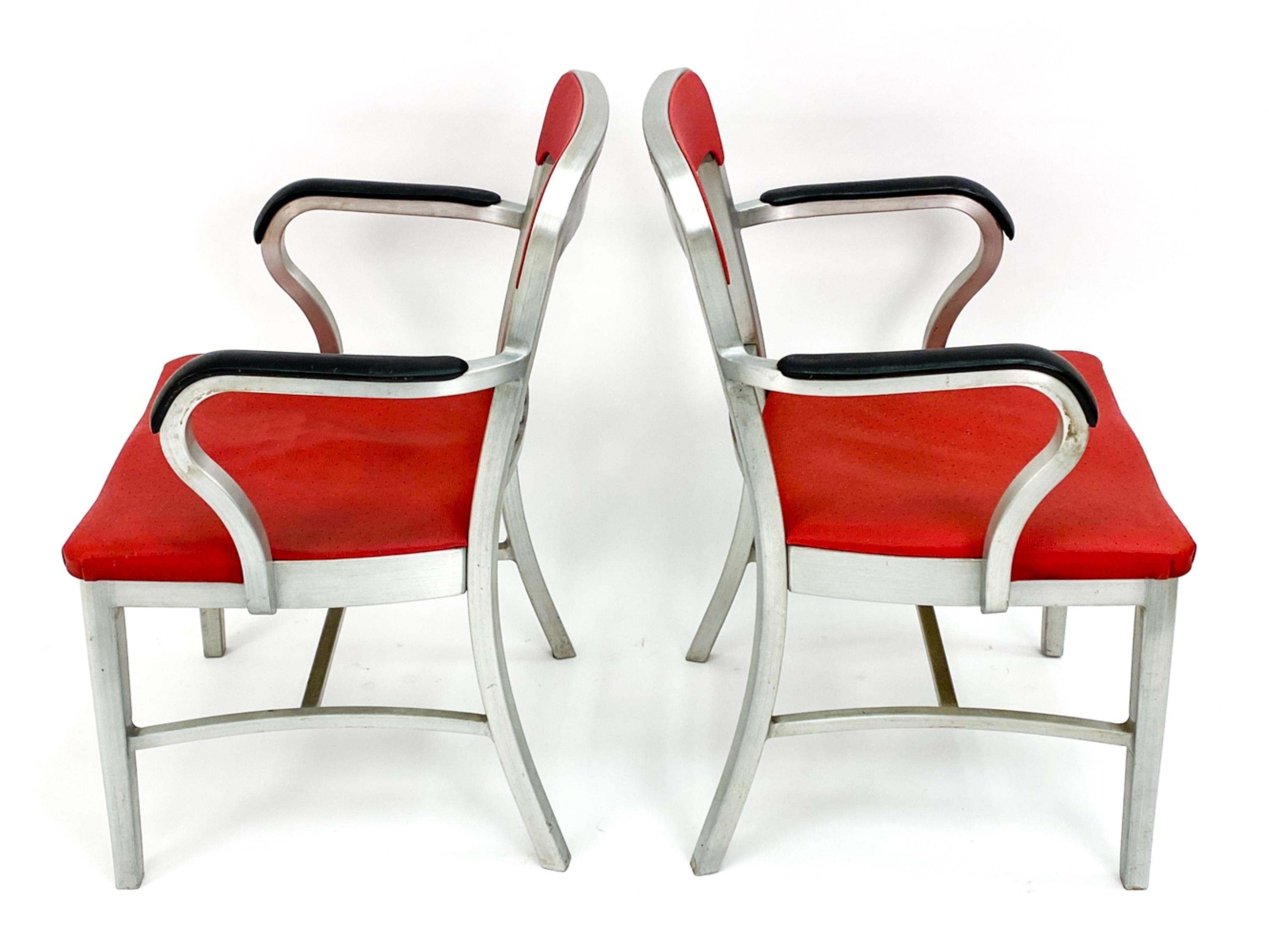 Paar Sessel aus Aluminium und Vinyl von Goodform, ca. 1950er Jahre, Paar im Angebot 6