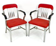 Pair of Aluminum & Vinyl Armchairs By Goodform, C. 1950s