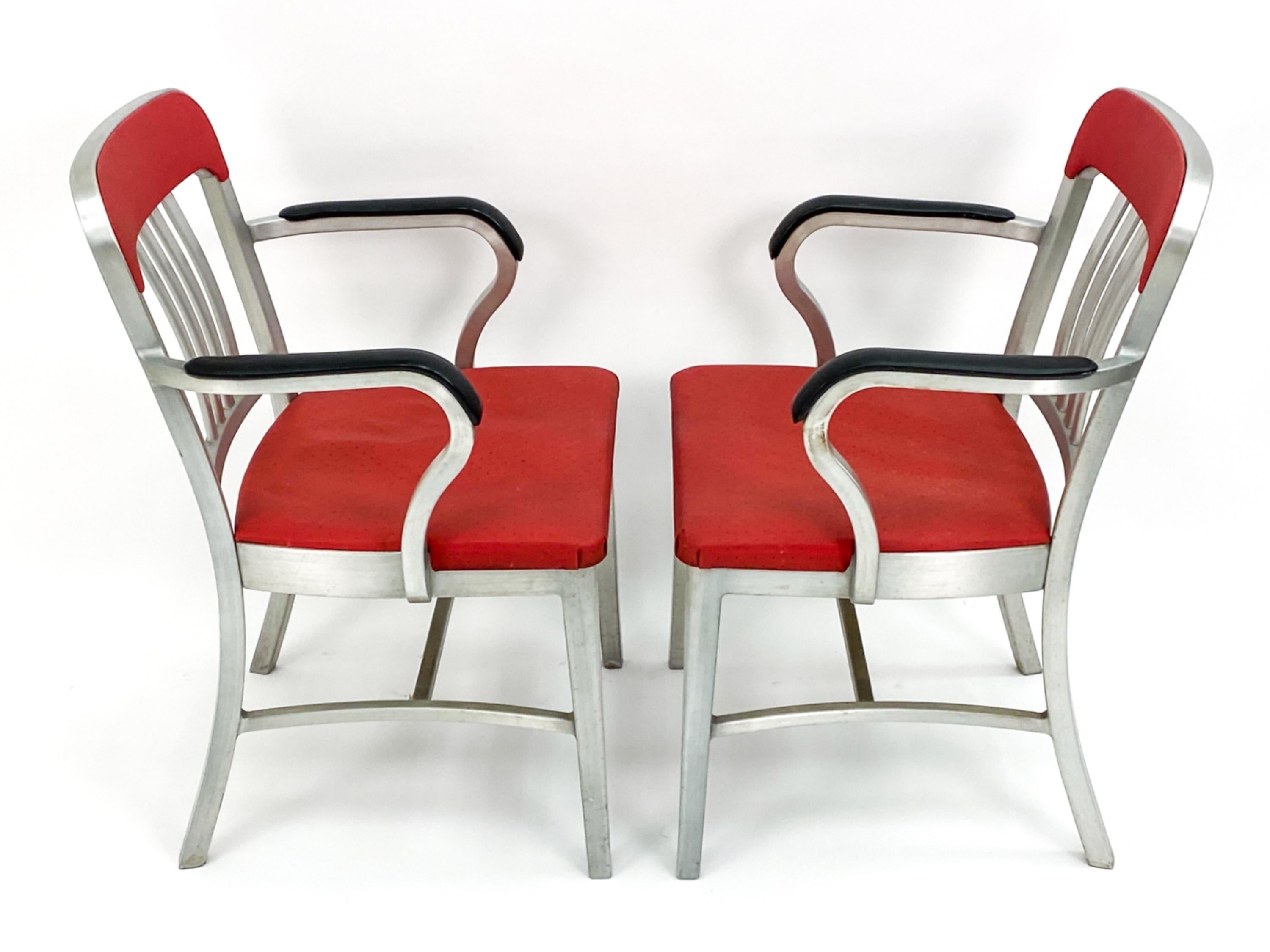 Paar Sessel aus Aluminium und Vinyl von Goodform, ca. 1950er Jahre, Paar im Angebot 2