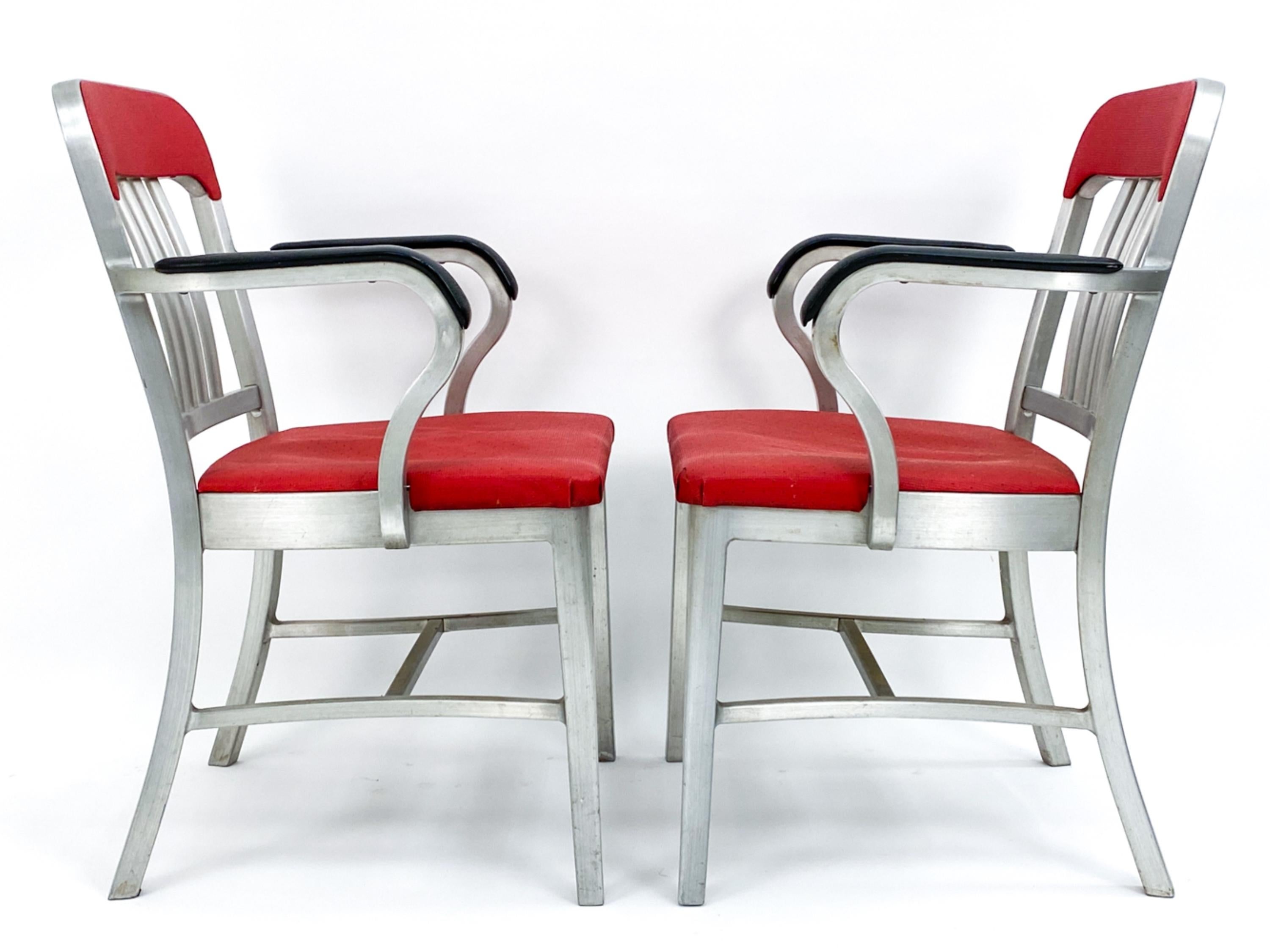 Paar Sessel aus Aluminium und Vinyl von Goodform, ca. 1950er Jahre, Paar im Angebot 3