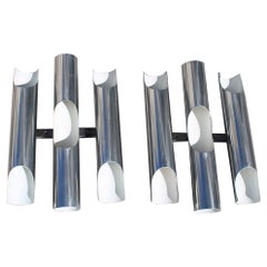 Paire de lampes murales en aluminium Maija Liisa Komulainen pour Raak 1970