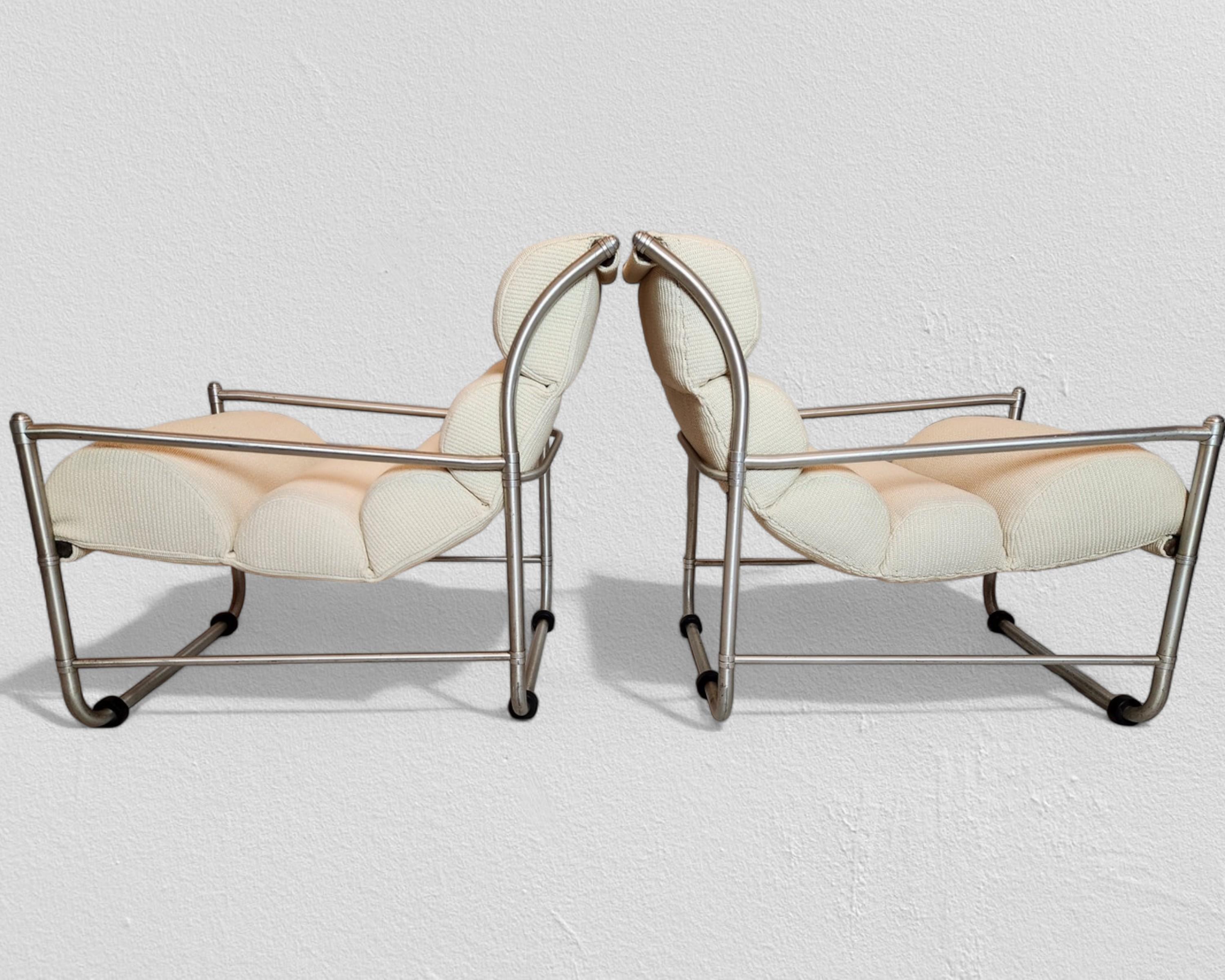 20th Century Pair of Aluminum Warren McArthur Sling Chaises / Lounge Chairs, 1938 For Sale