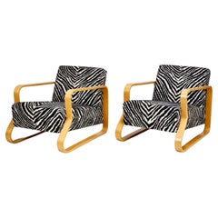 Pair Of Alvar Aalto Chairs Model 44 'Padded Paimio' Chairs