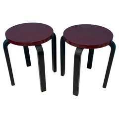 Pair of Alvar Aalto E60 Stool's, Artek Finland, 2018