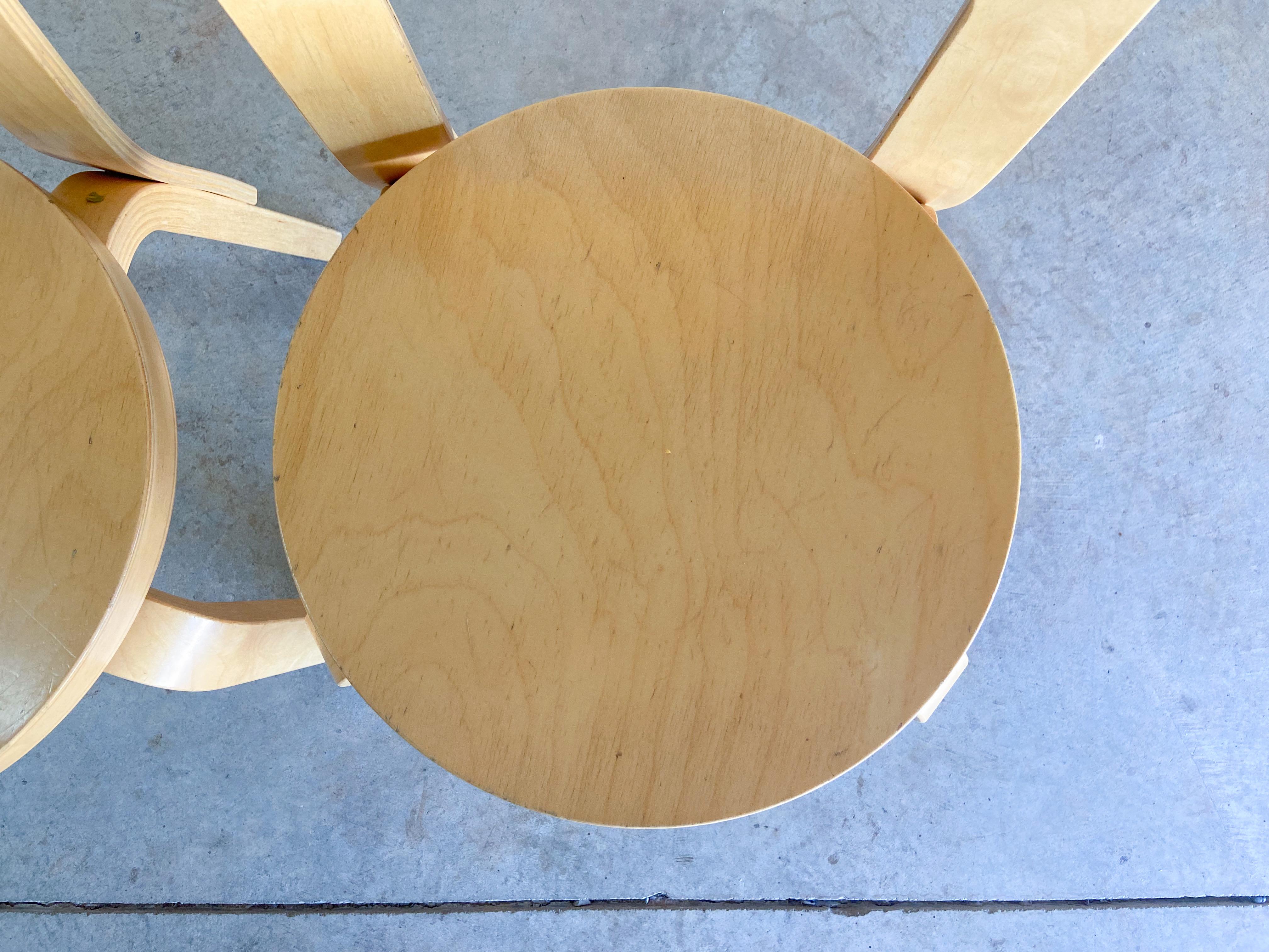 Pair of Alvar Aalto for Artek N65 Bentwood Children's Chairs  In Good Condition For Sale In Round Rock, TX