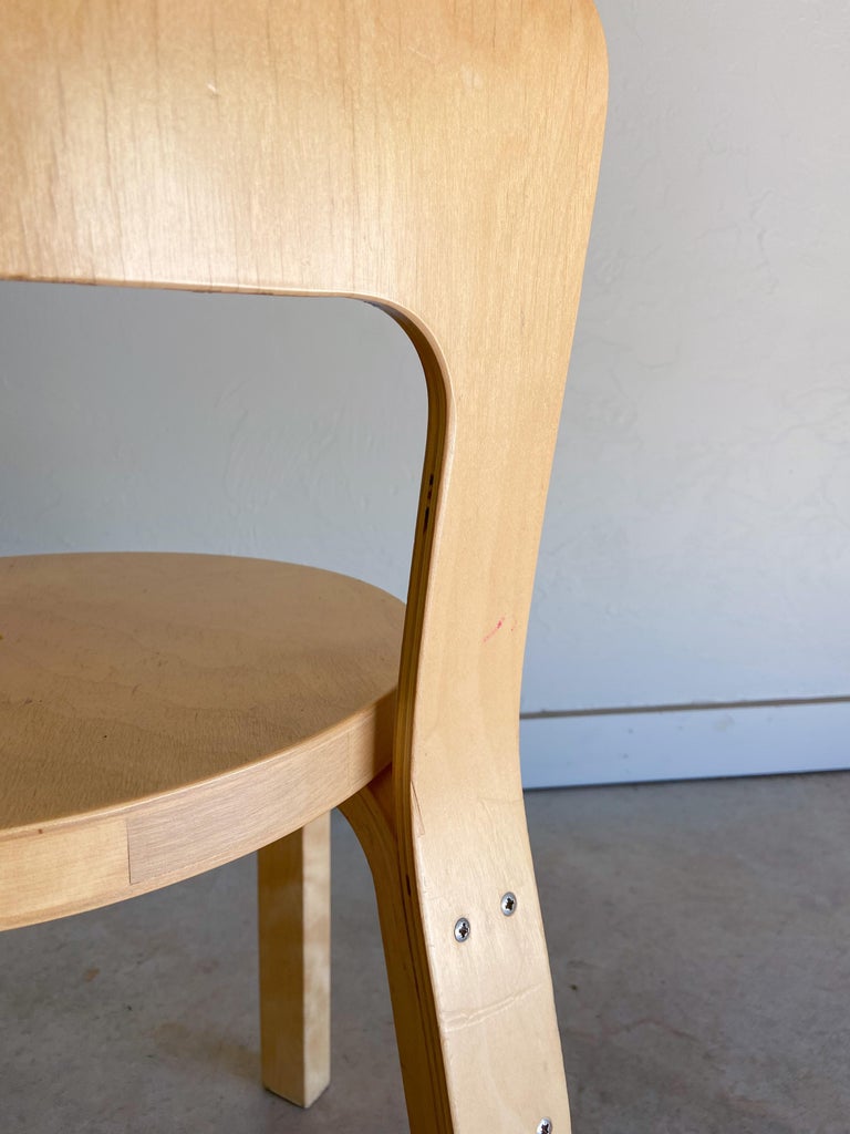 Pair of Alvar Aalto for Artek N65 Bentwood Children's Chairs  For Sale 1