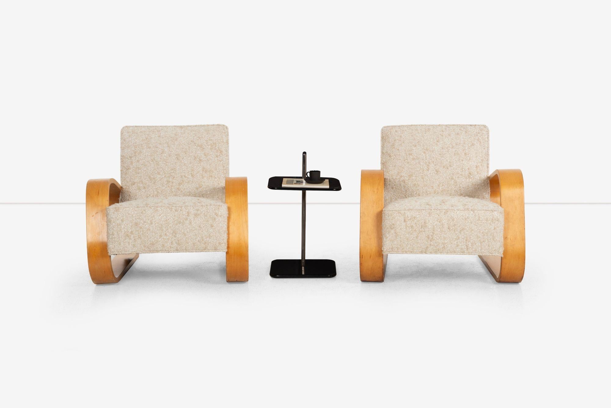 Mid-Century Modern Paire de chaises tank Alvar Aalto+Aalto pour Artek Finlande 1937 en vente