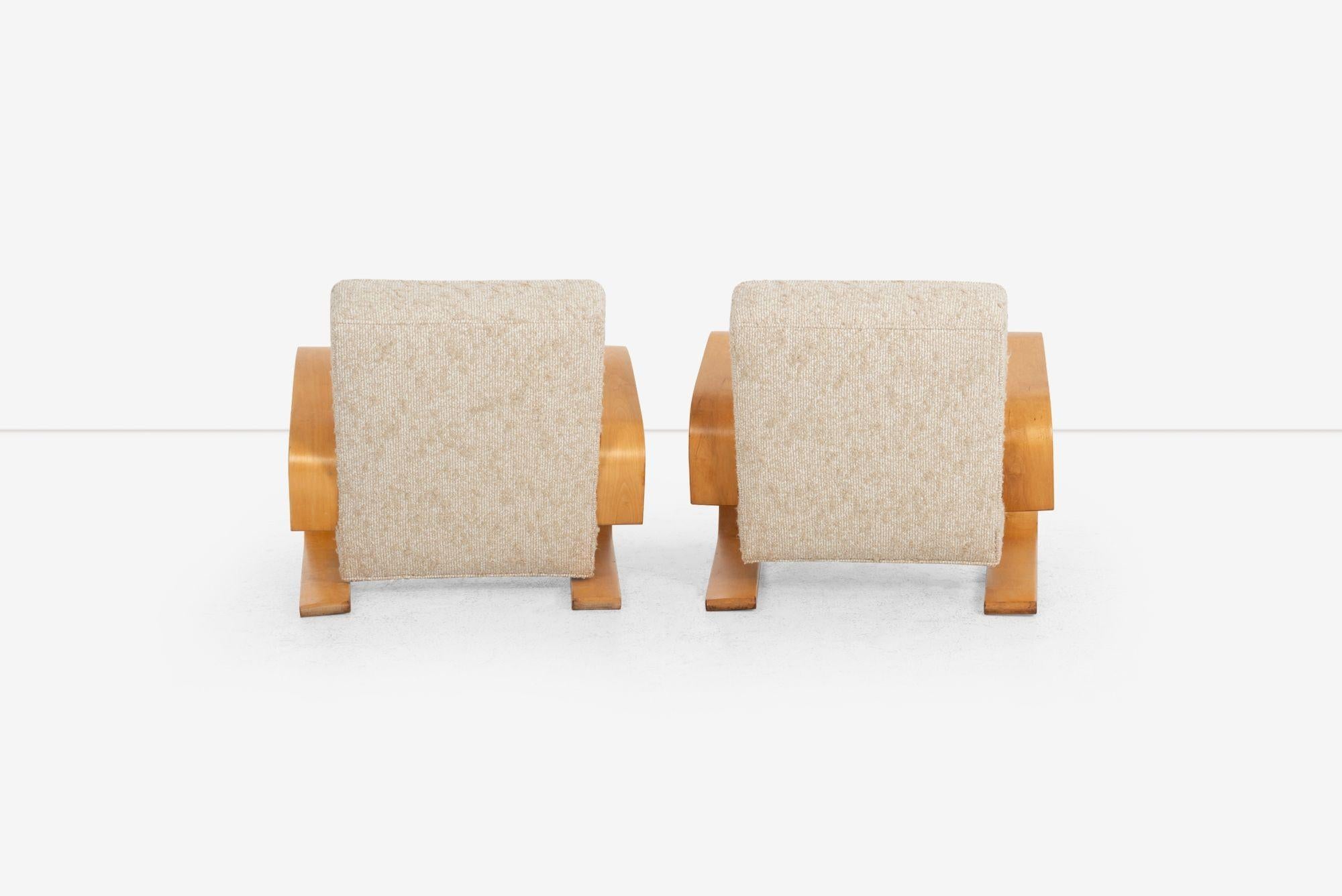 Milieu du XXe siècle Paire de chaises tank Alvar Aalto+Aalto pour Artek Finlande 1937 en vente