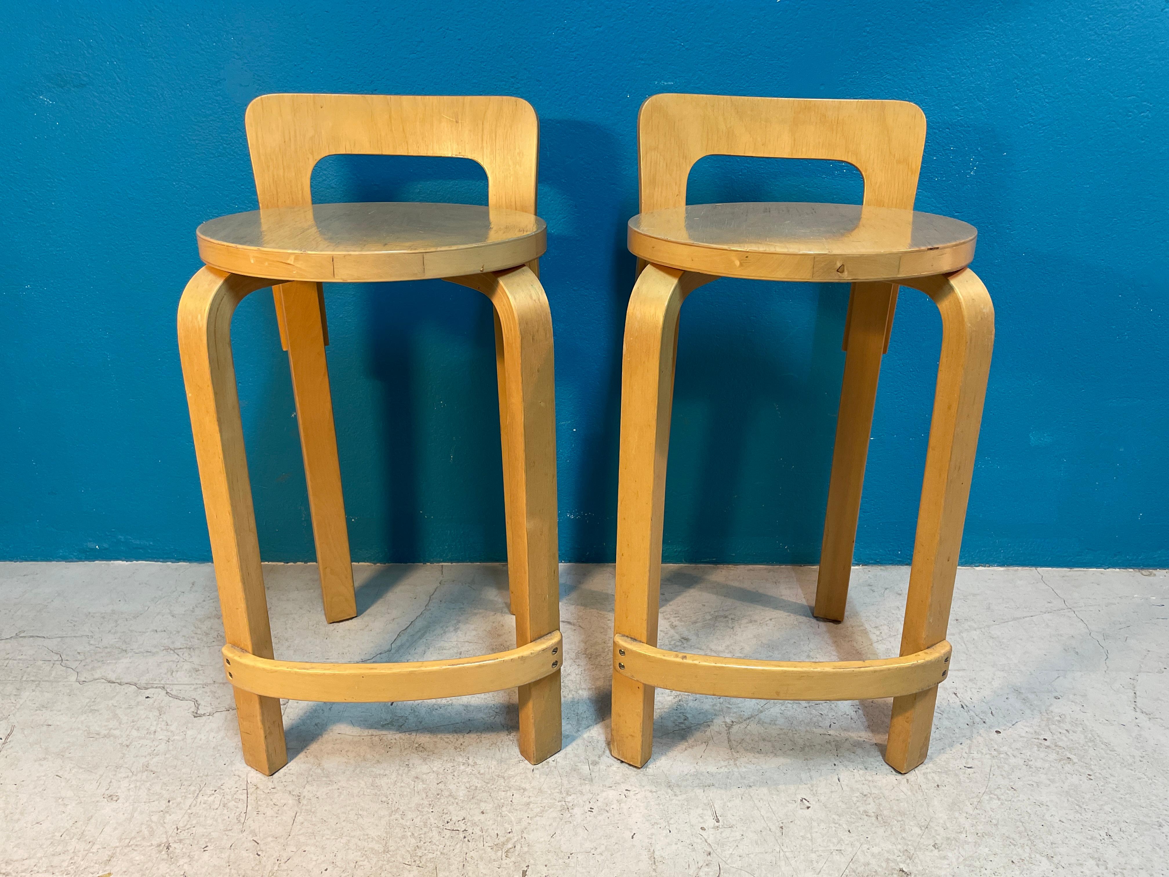 Finnish Pair of Alvar Aalto k65 High Chairs for Artek Finland