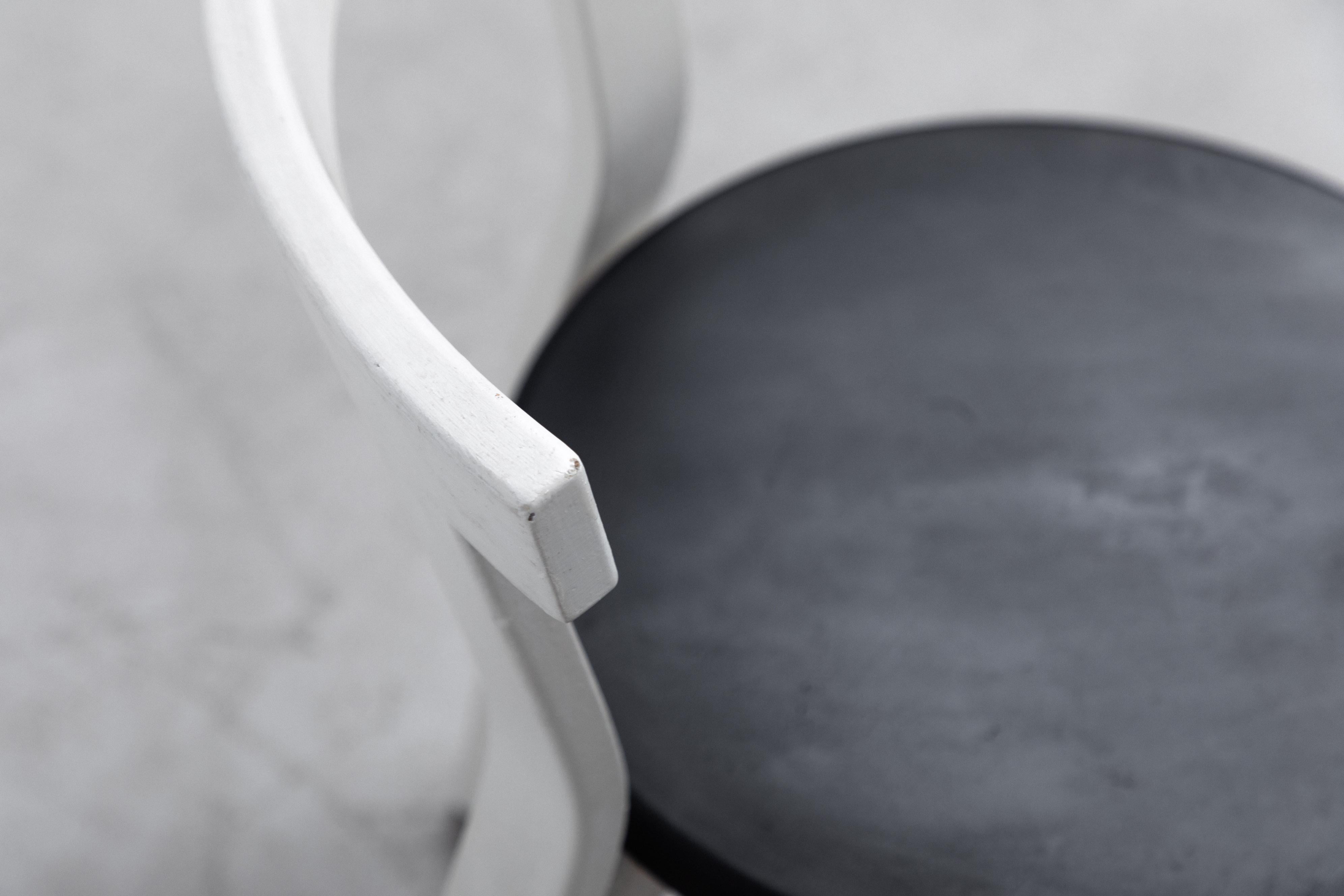 Pair of Alvar Aalto Overpainted Black and White Artek Chairs 3