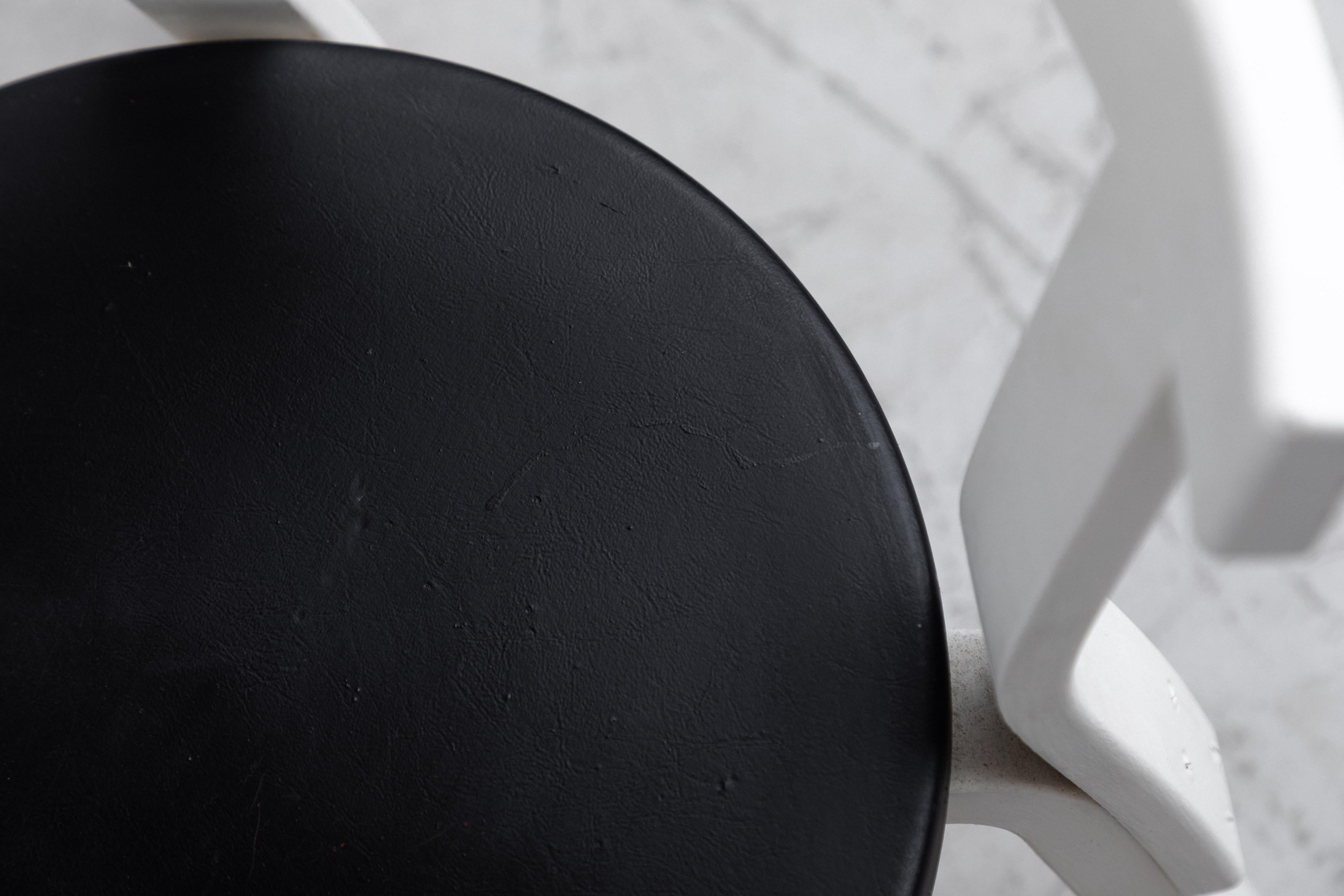 Pair of Alvar Aalto Overpainted Black and White Artek Chairs 6