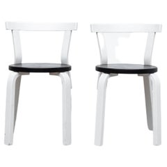 Pair of Alvar Aalto Overpainted Black and White Artek Chairs