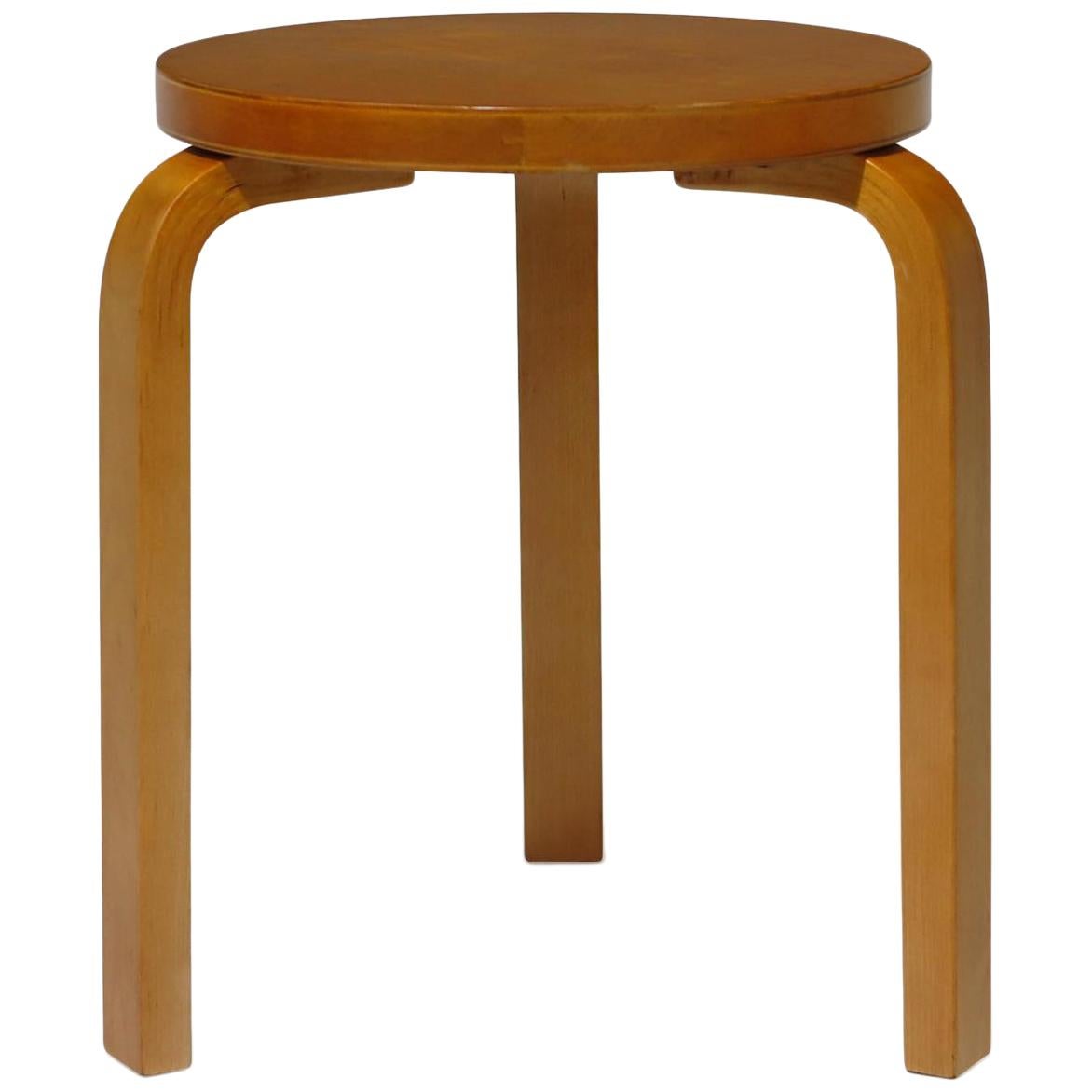 Pair of birch stools designed by Alvar Aalto for Artex, model 60, circa 1960 Finland. In excellent condition with minor signs of age and use.