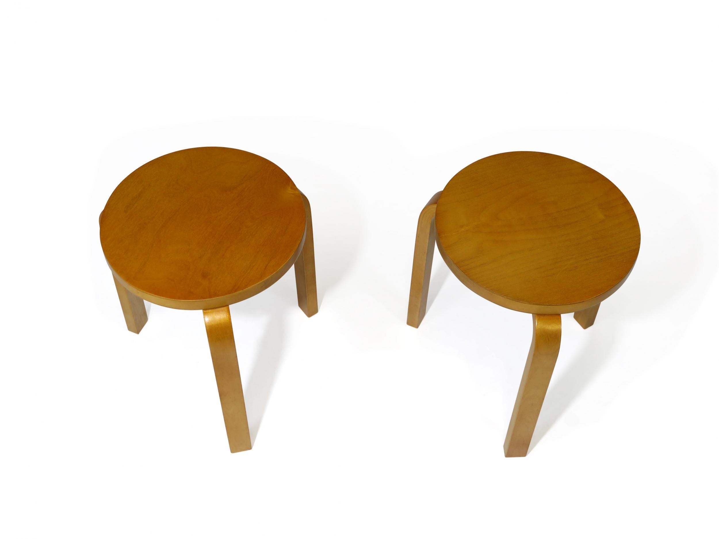 Oiled Pair of Alvar Aalto Stools