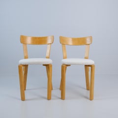 Pair of Alvar Aalto War Time Chairs With Finger Joints Model 69, Artek 1940s