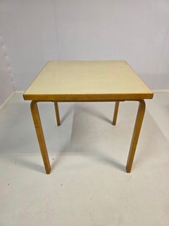 Pair Of Alvar Aalto's Tables Model 81C With Bonewhite Linoleum