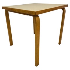 Pair Of Alvar Aalto's Tables Model 81C With Bonewhite Linoleum