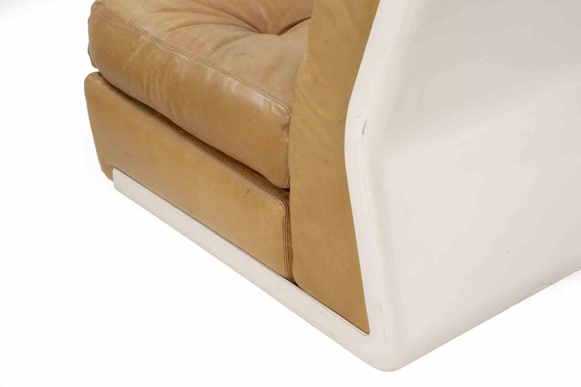 Pareja de sillones de cuero Amanta para C&B, Italia Años 60 Cuero en venta
