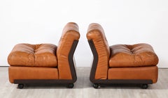 Pair of 'Amanta' Leather Lounge Chairs by Mario Bellini for B&B Italia