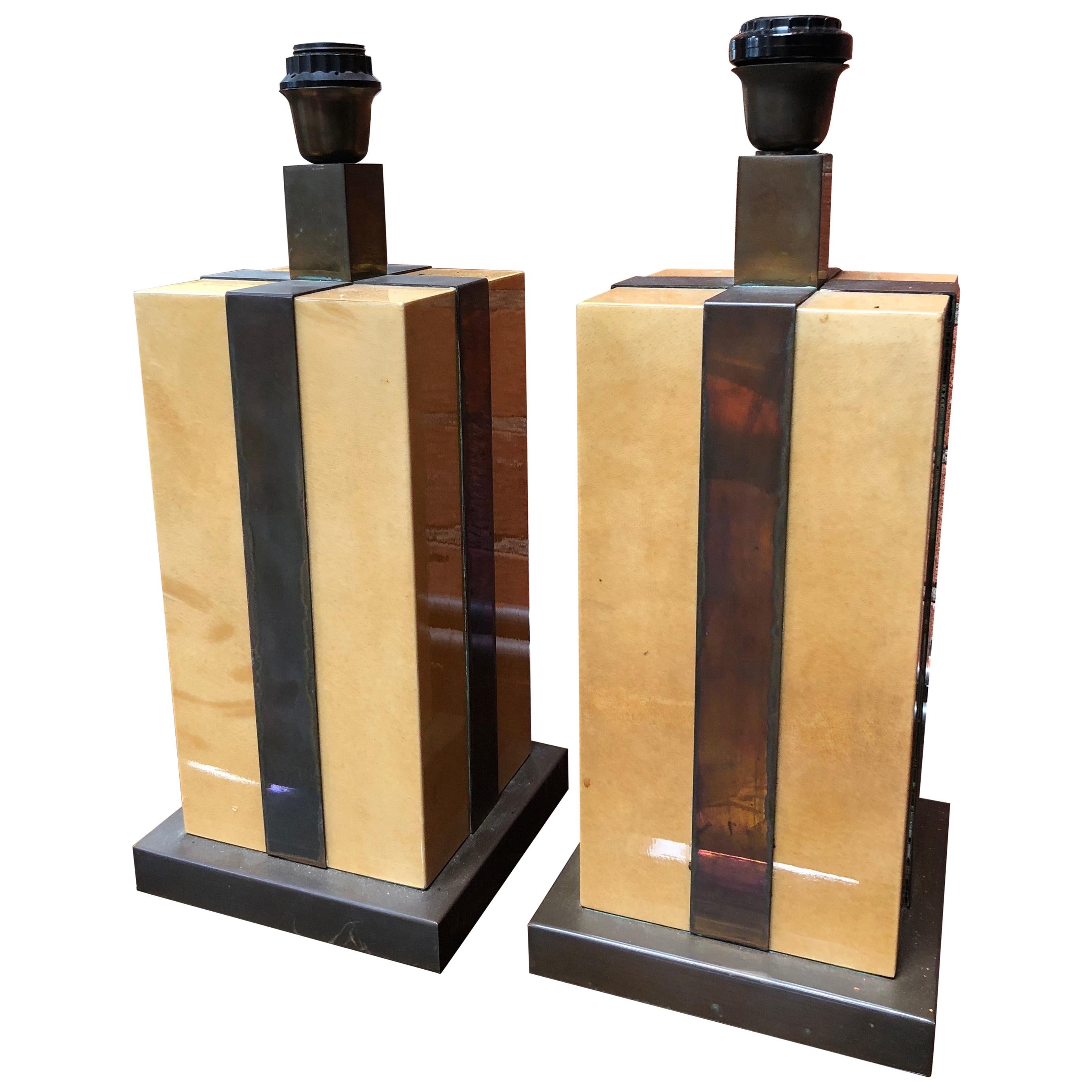 Pair of Amazing Italian Table Lamps, 1970s, by Tommaso Barbi