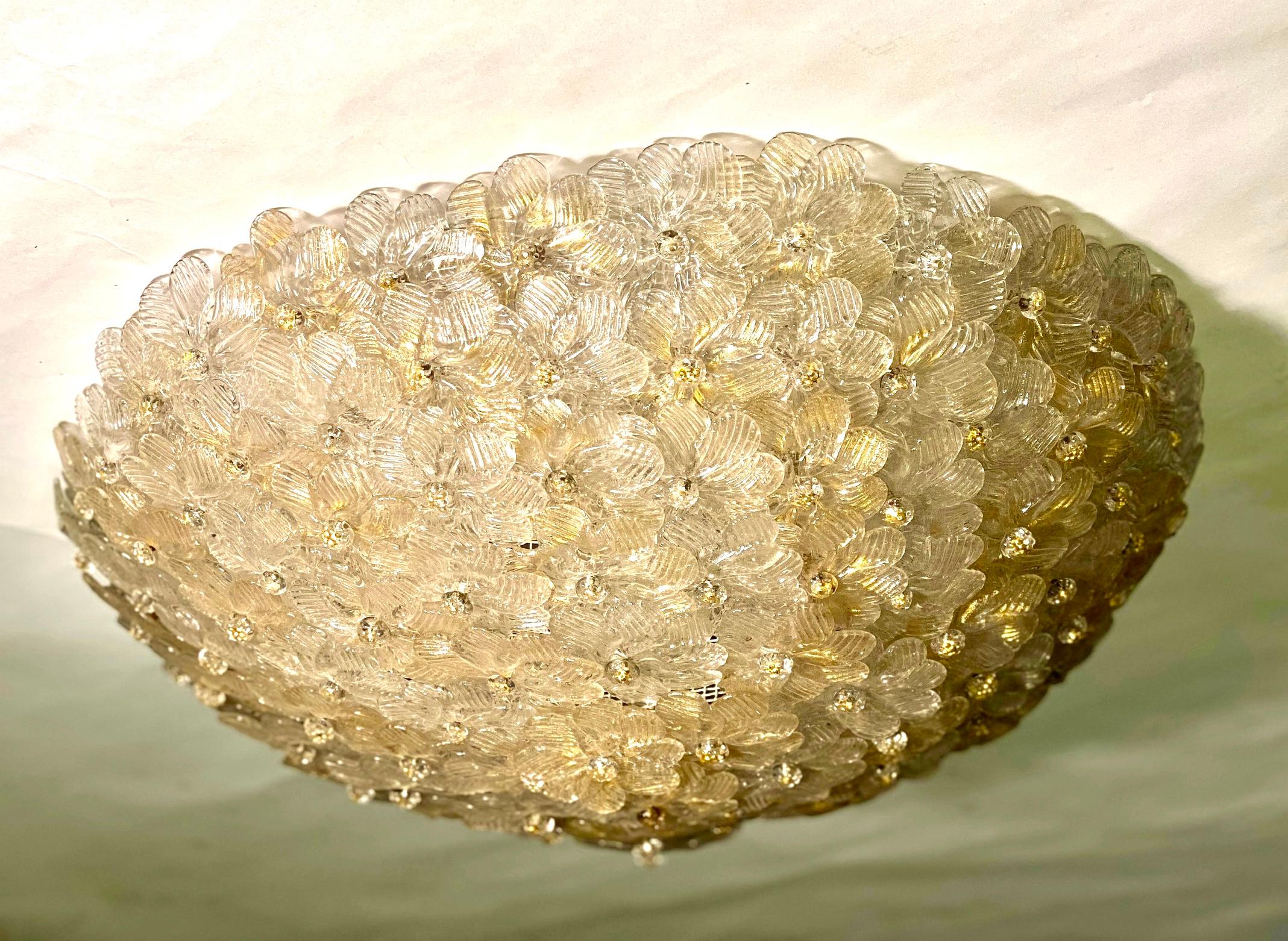 Paar erstaunliche Murano Glas Lights für die Decke  Barock von Barovier & Toso, 1960 im Angebot 4