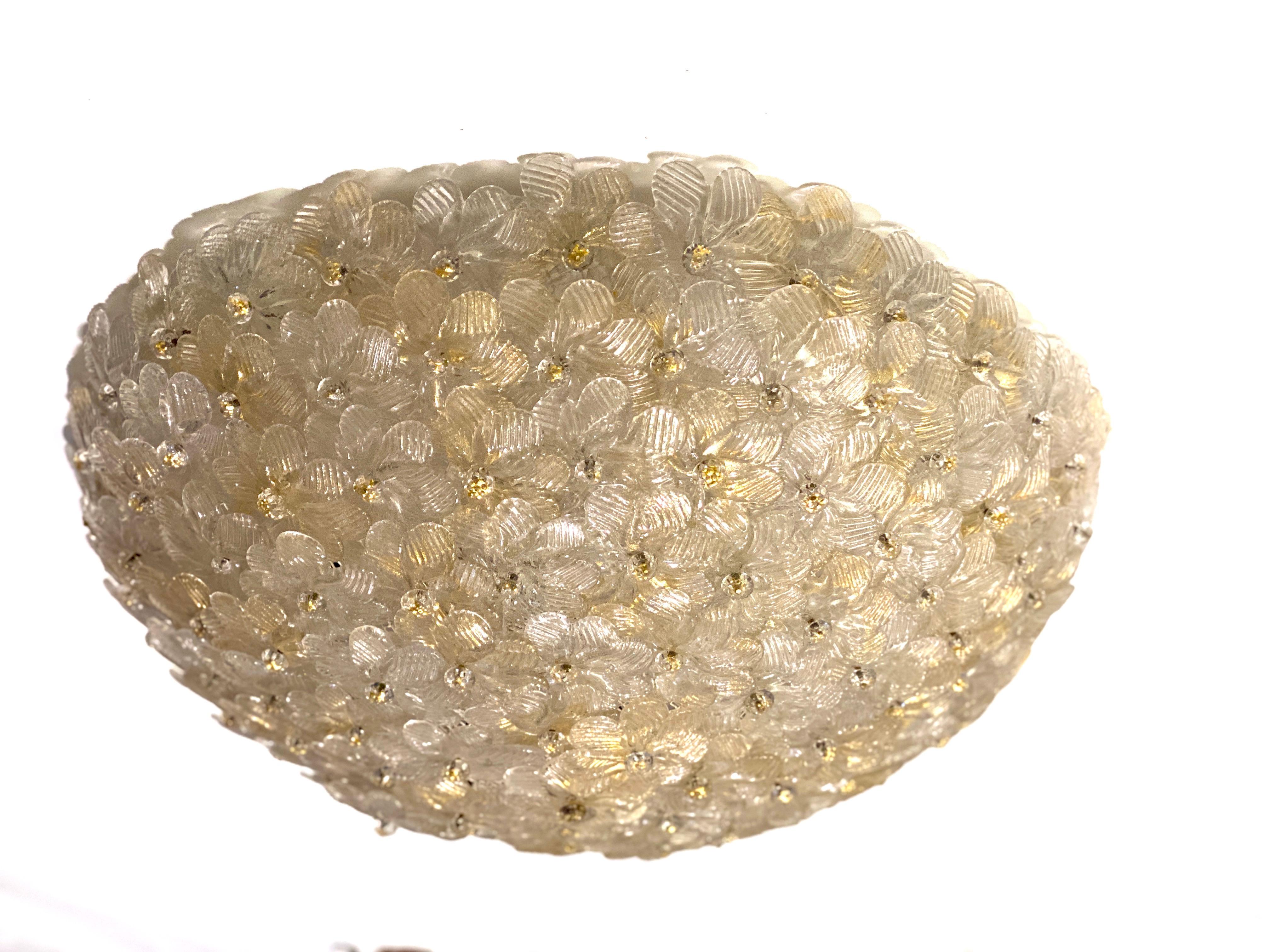 Paar erstaunliche Murano Glas Lights für die Decke  Barock von Barovier & Toso, 1960 (Metall) im Angebot
