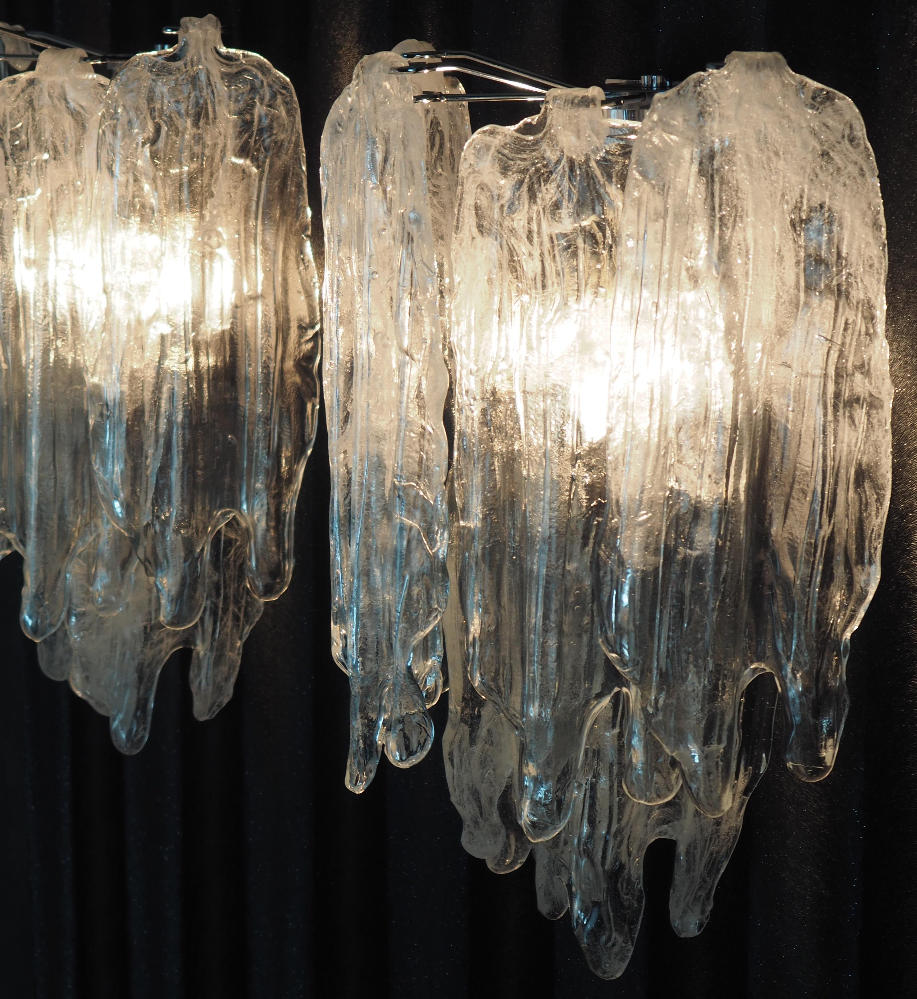 Pair of Italian Glass Wall Sconces Attributed to Mazzega, Italy, circa 1960s In Excellent Condition For Sale In Wiesbaden, Hessen