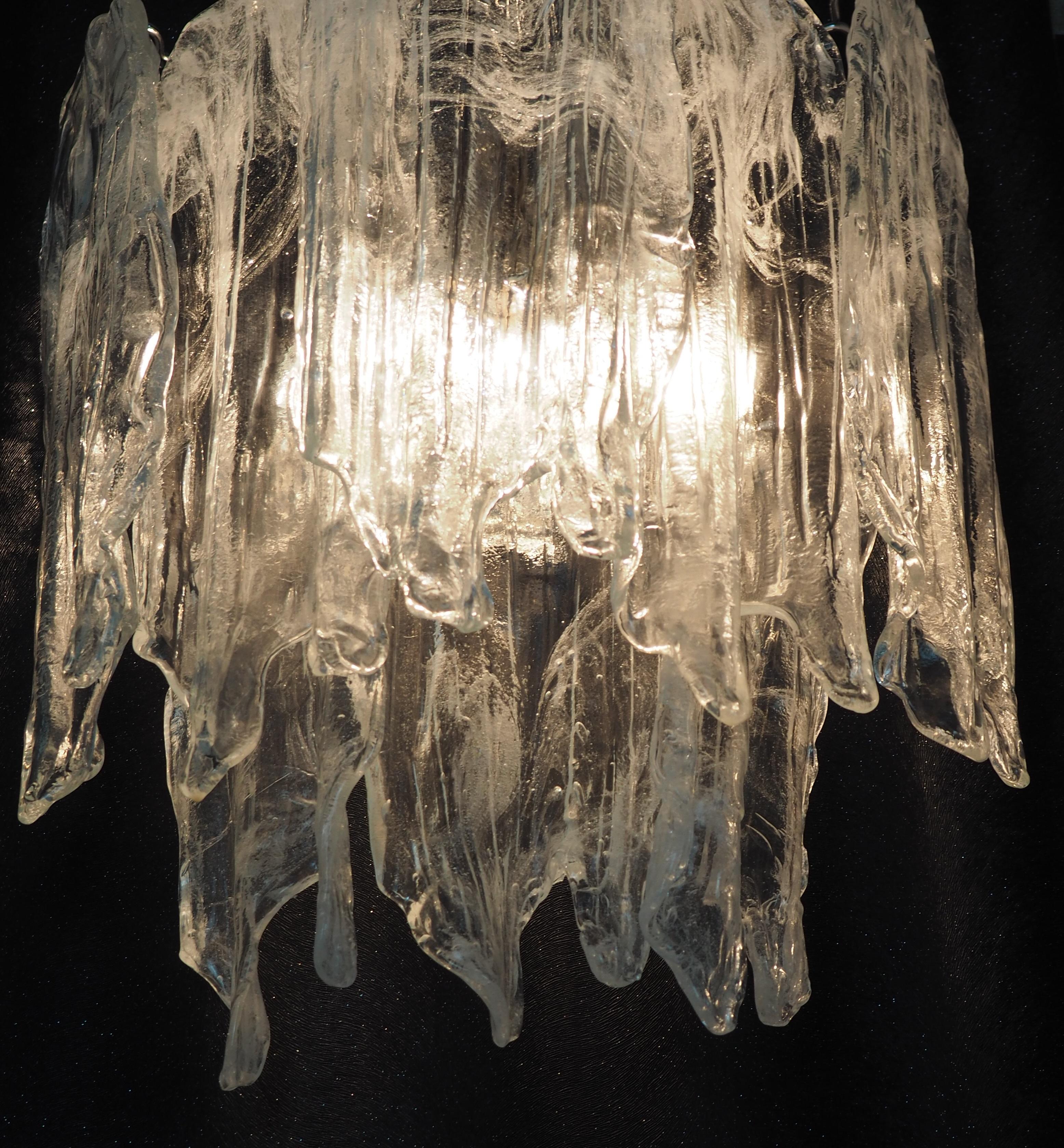 Pair of Italian Glass Wall Sconces Attributed to Mazzega, Italy, circa 1960s For Sale 1