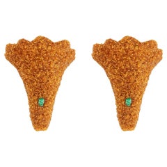 Pair of amber and malachite sconces. Contemporary work.
