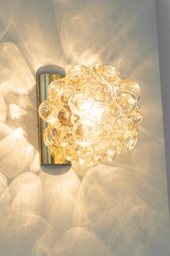 Pair of Amber Bubble Glass Sconces by Helena Tynell, Limburg, Germany