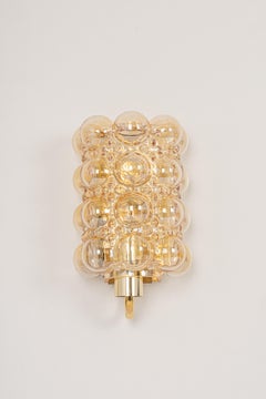 Pair of Amber Bubble Glass Sconces by Helena Tynell, Limburg, Germany