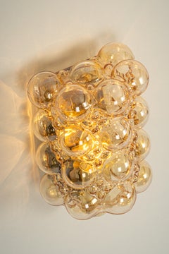 1 of 3 Pairs of Amber Bubble Glass Sconces by Helena Tynell, Limburg, Germany
