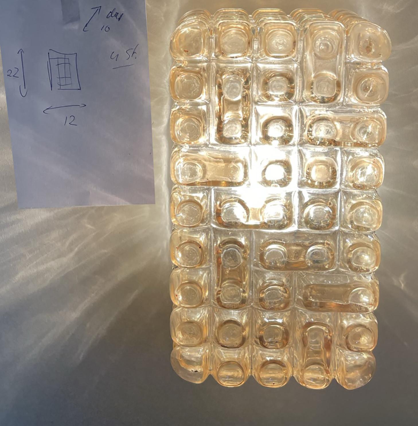 Pair Of Amber Bubble Glass Wall Sconces in the Style of Helena Tynell 5