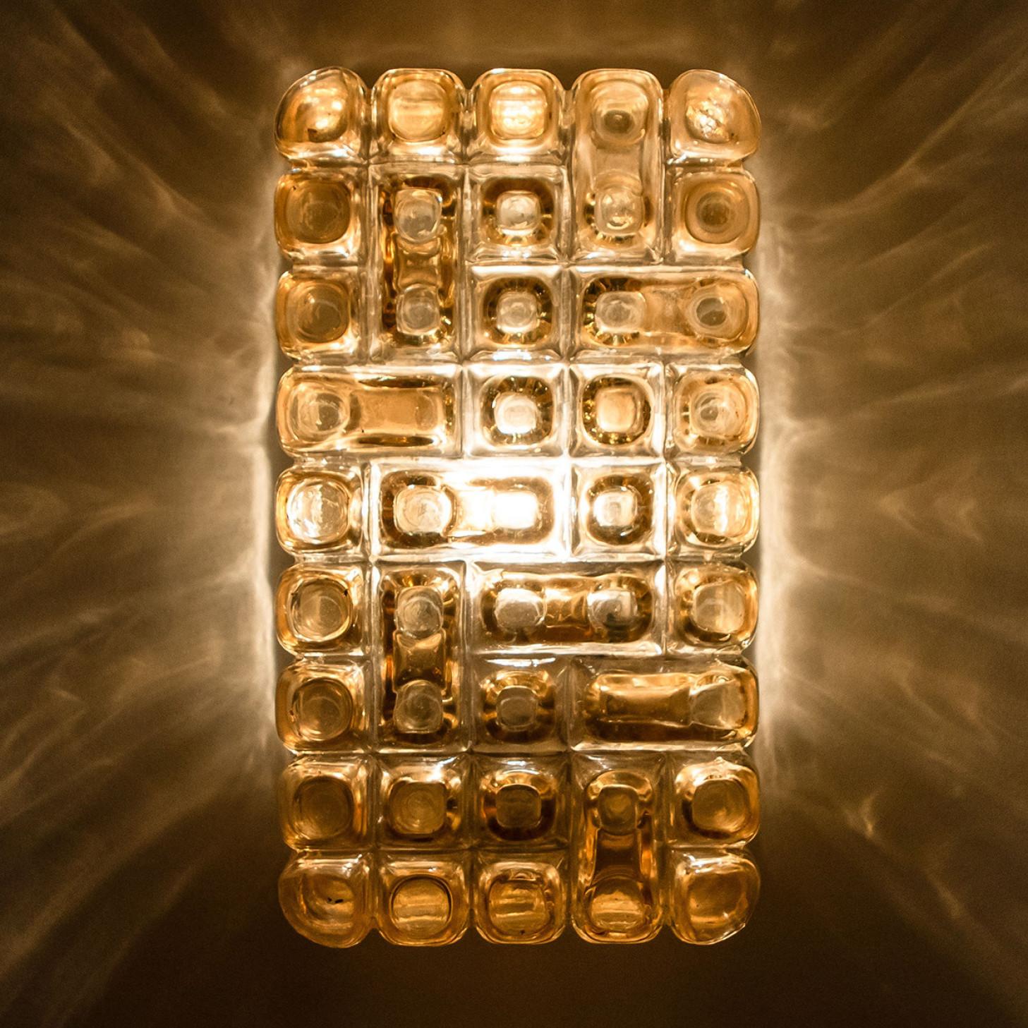 Other Pair Of Amber Bubble Glass Wall Sconces in the Style of Helena Tynell