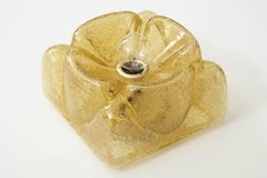 Pair of Amber Glass Sconces by Doria