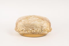 1 of 8 Pairs of Amber Glass Sconces in Thumbprint Shape, Germany, 1970s