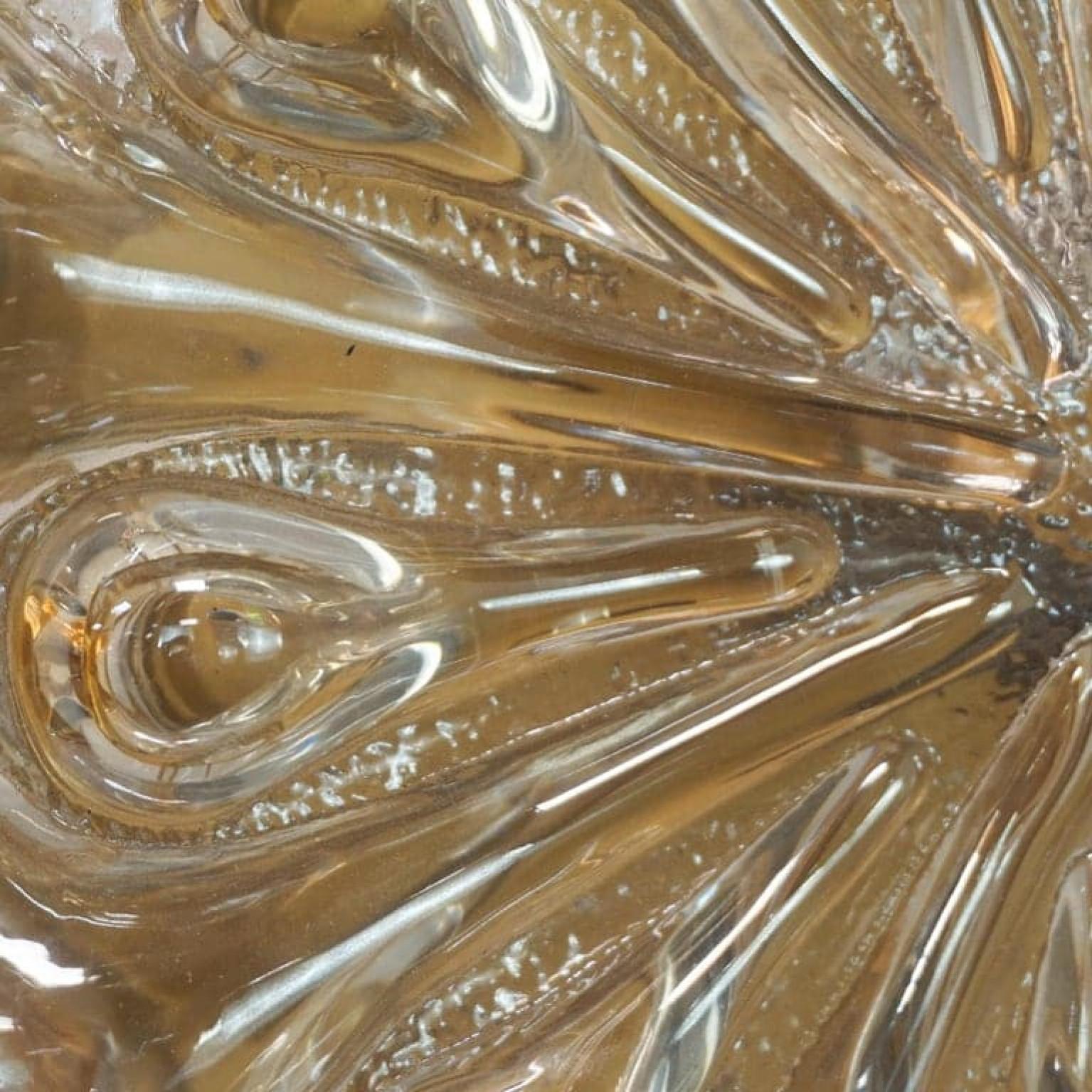 Pair of Amber Glass Wall Lights Sconces by Helena Tynell for Glashütte Limburg For Sale 4
