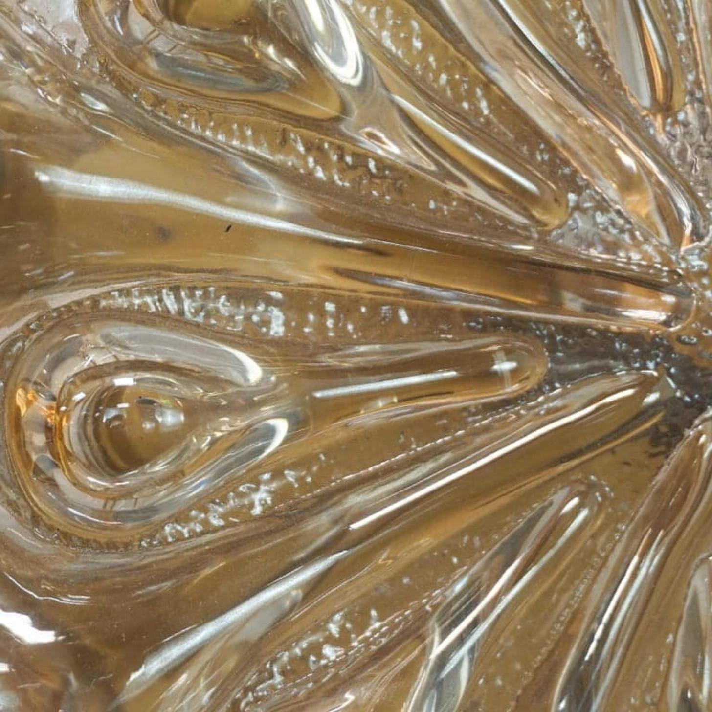 Pair of Amber Glass Wall Lights Sconces by Helena Tynell for Glashütte Limburg For Sale 10