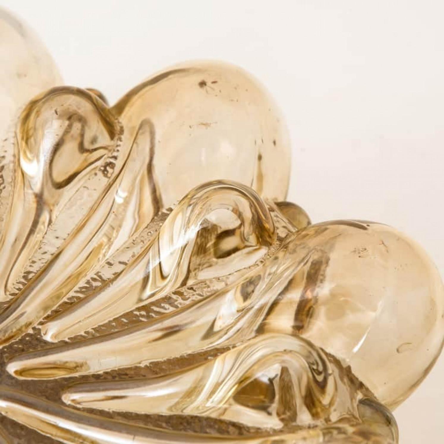 Other Pair of Amber Glass Wall Lights Sconces by Helena Tynell for Glashütte Limburg For Sale