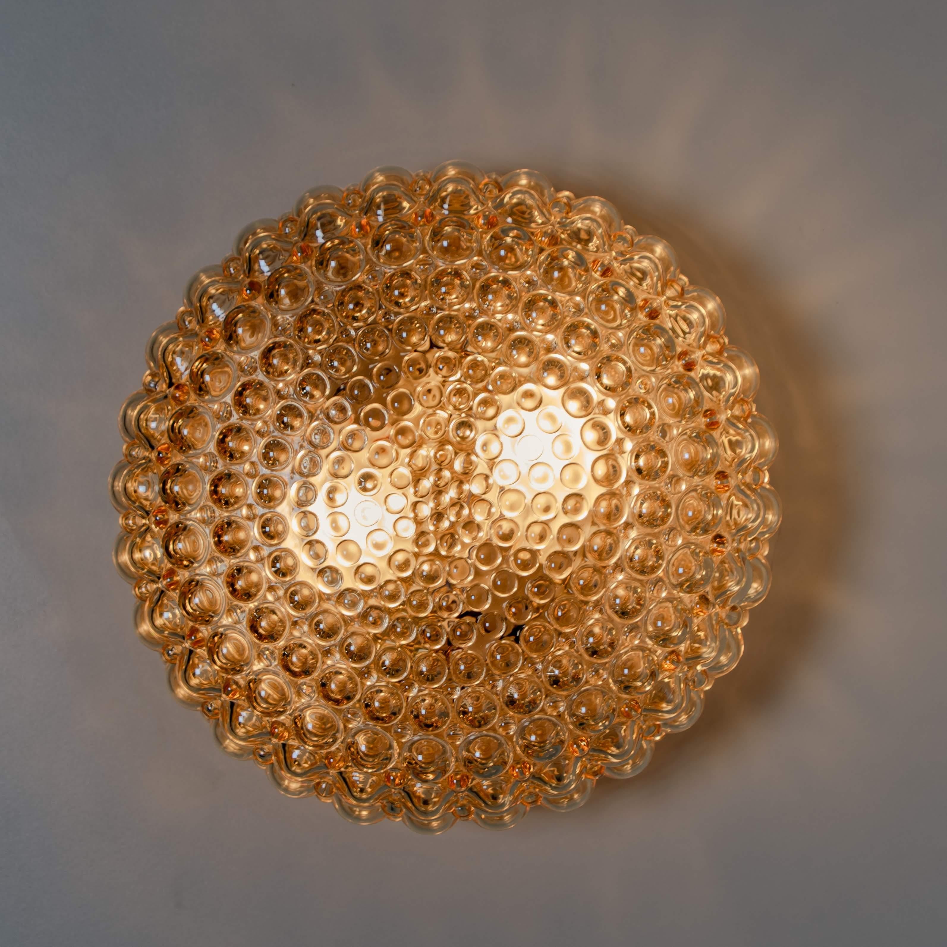 Wandleuchten aus Bernsteinglas von Helena Tynell für Glashtte Limburg, Paar (20. Jahrhundert) im Angebot